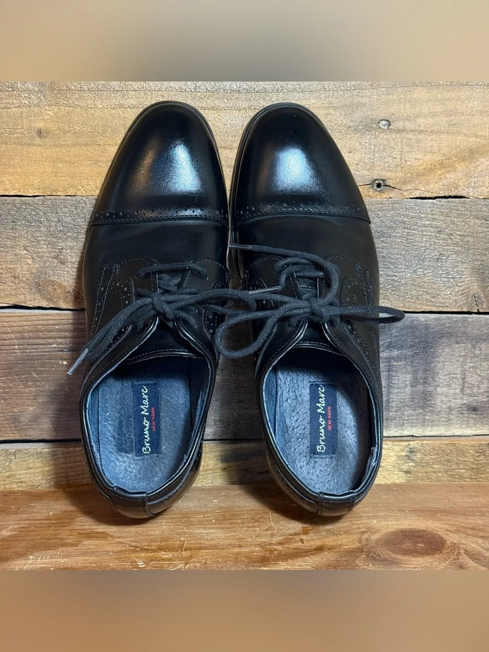 Bruno Marc Boy's Prince-K1 Classic Oxfords Black Dress Shoe Boys size 4.